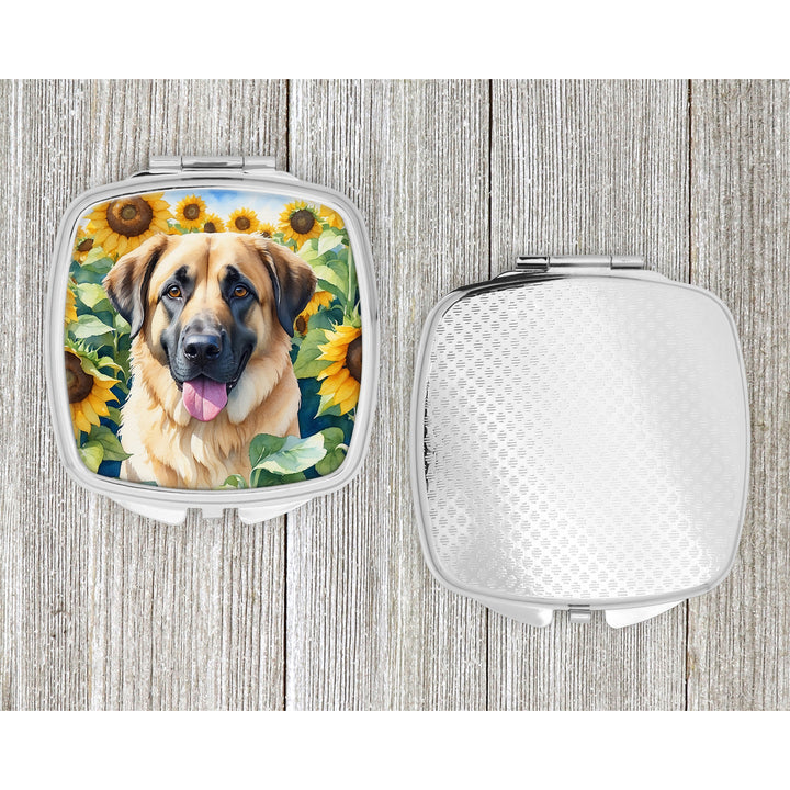 Anatolian Shepherd in Sunflowers Compact Mirror Image 4