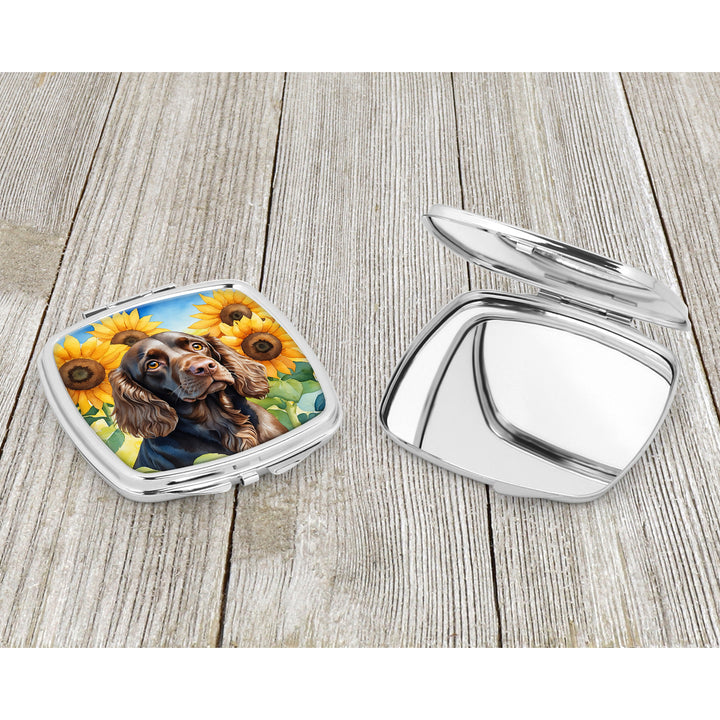 Boykin Spaniel in Sunflowers Compact Mirror Image 3