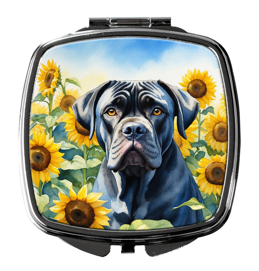 Cane Corso in Sunflowers Compact Mirror Image 1