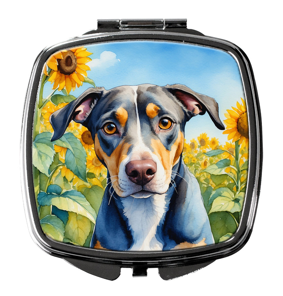 Catahoula in Sunflowers Compact Mirror Image 1