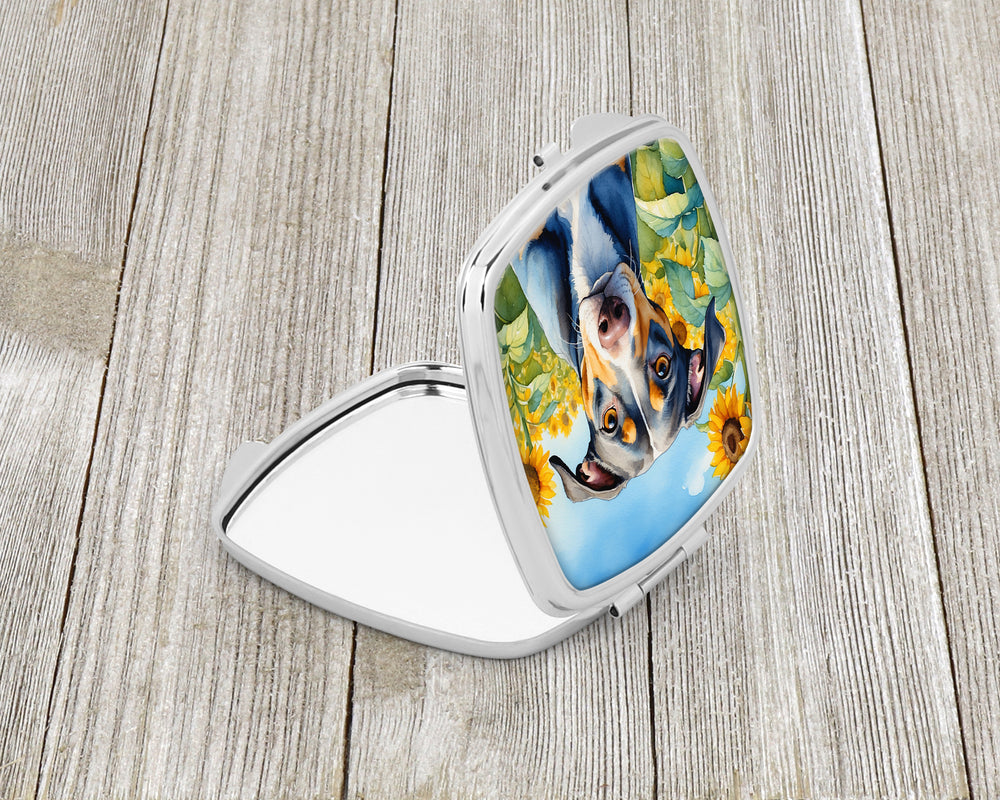 Catahoula in Sunflowers Compact Mirror Image 2