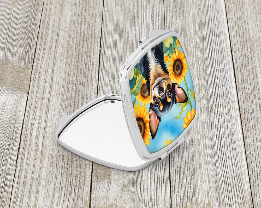 Chihuahua in Sunflowers Compact Mirror Image 2