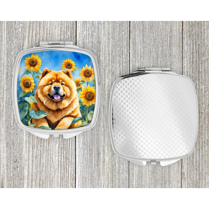 Chow Chow in Sunflowers Compact Mirror Image 4