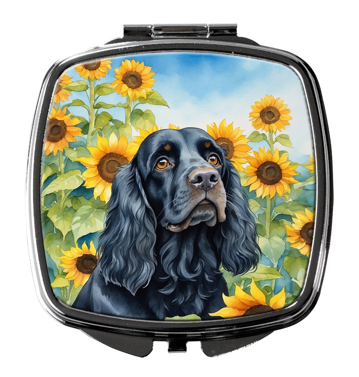 Cocker Spaniel in Sunflowers Compact Mirror Image 1