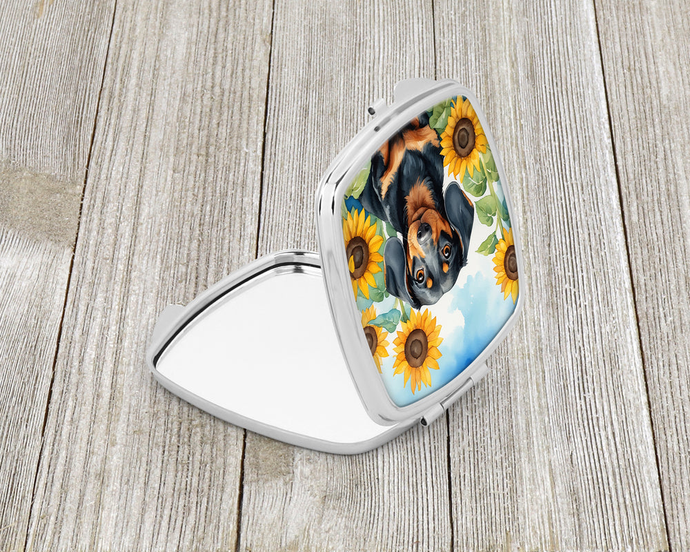 Dachshund in Sunflowers Compact Mirror Image 2