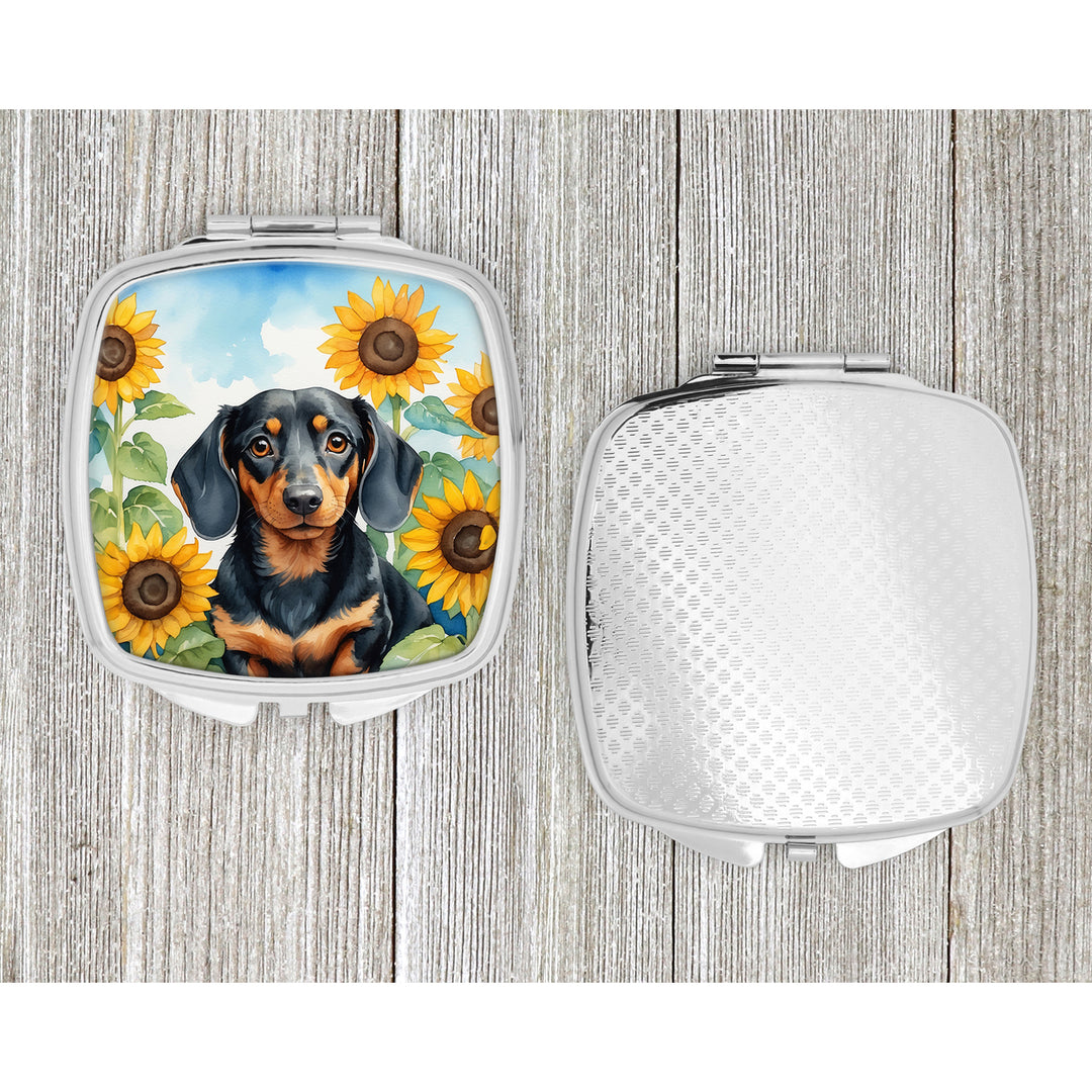 Dachshund in Sunflowers Compact Mirror Image 4