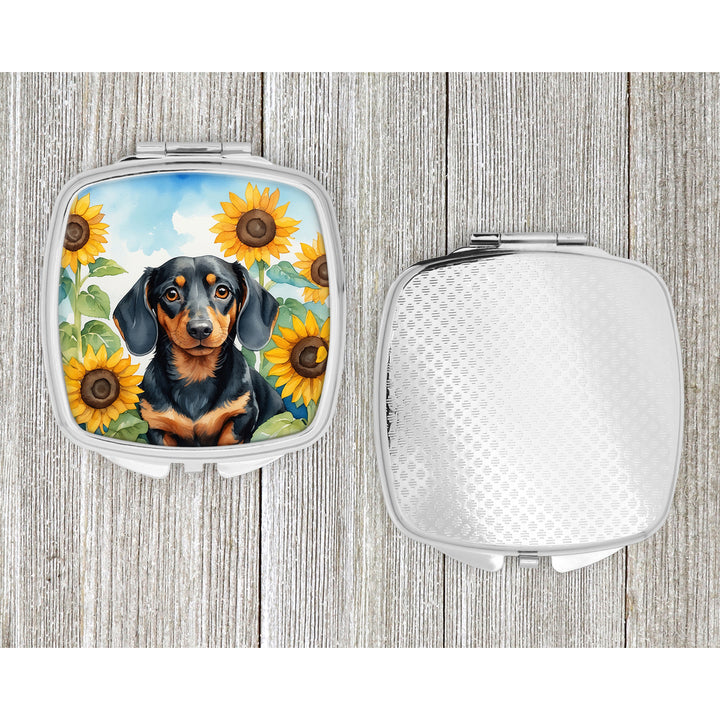 Dachshund in Sunflowers Compact Mirror Image 4