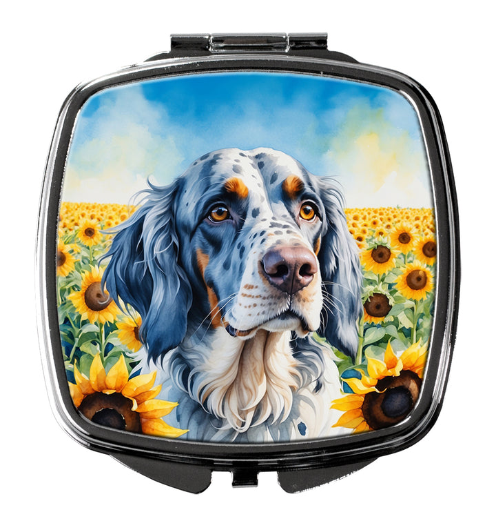 English Setter in Sunflowers Compact Mirror Image 1