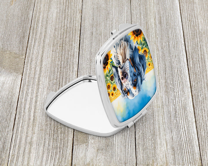 English Setter in Sunflowers Compact Mirror Image 2