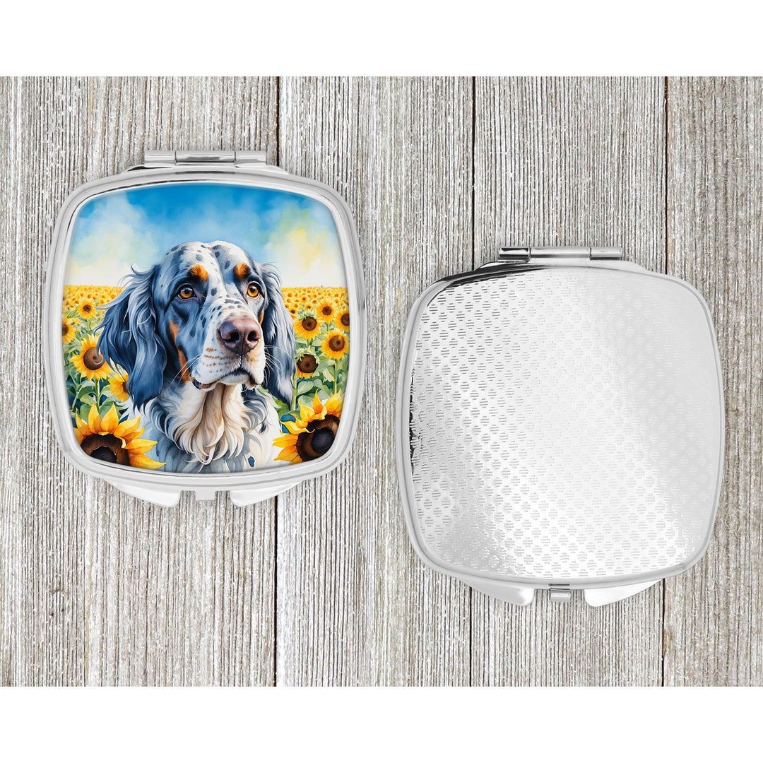 English Setter in Sunflowers Compact Mirror Image 4
