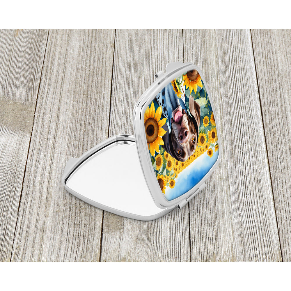 German Shorthaired Pointer in Sunflowers Compact Mirror Image 2