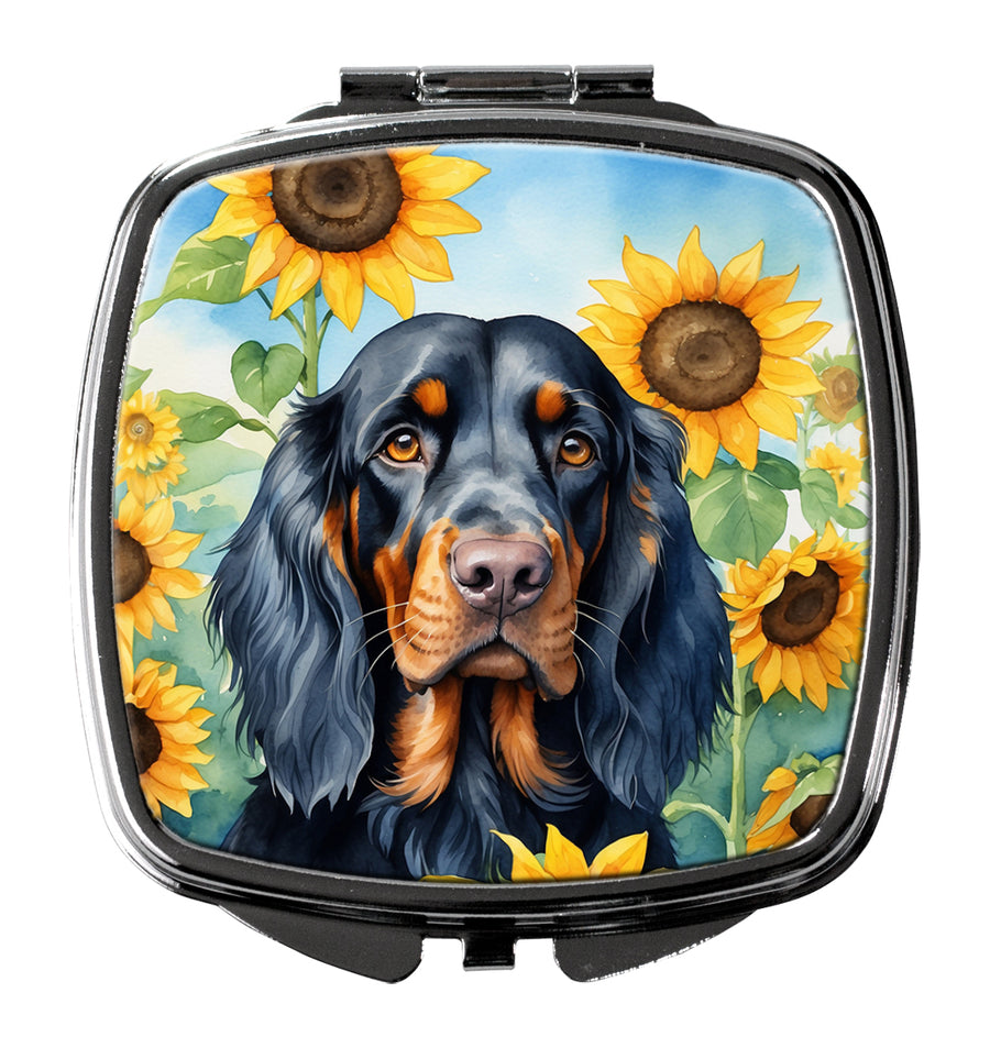 Gordon Setter in Sunflowers Compact Mirror Image 1