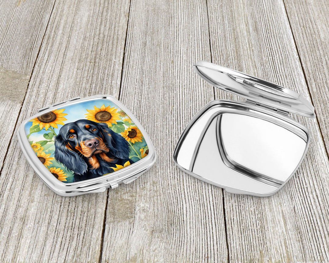 Gordon Setter in Sunflowers Compact Mirror Image 3