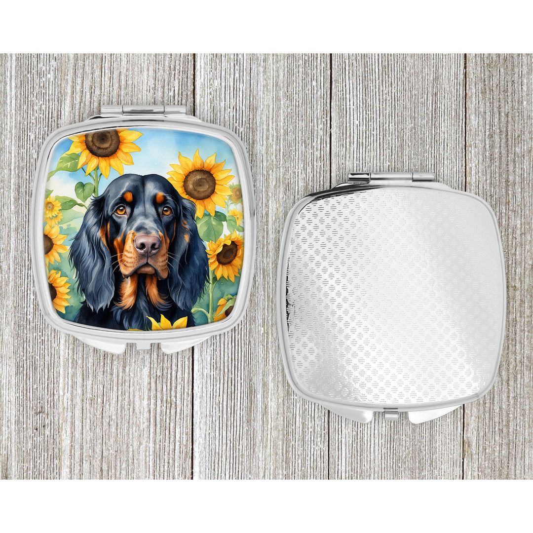 Gordon Setter in Sunflowers Compact Mirror Image 4
