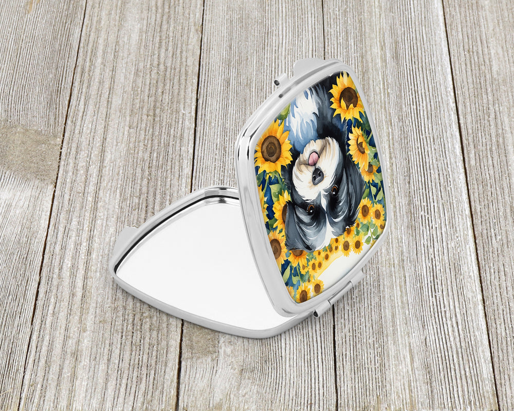 Havanese in Sunflowers Compact Mirror Image 2