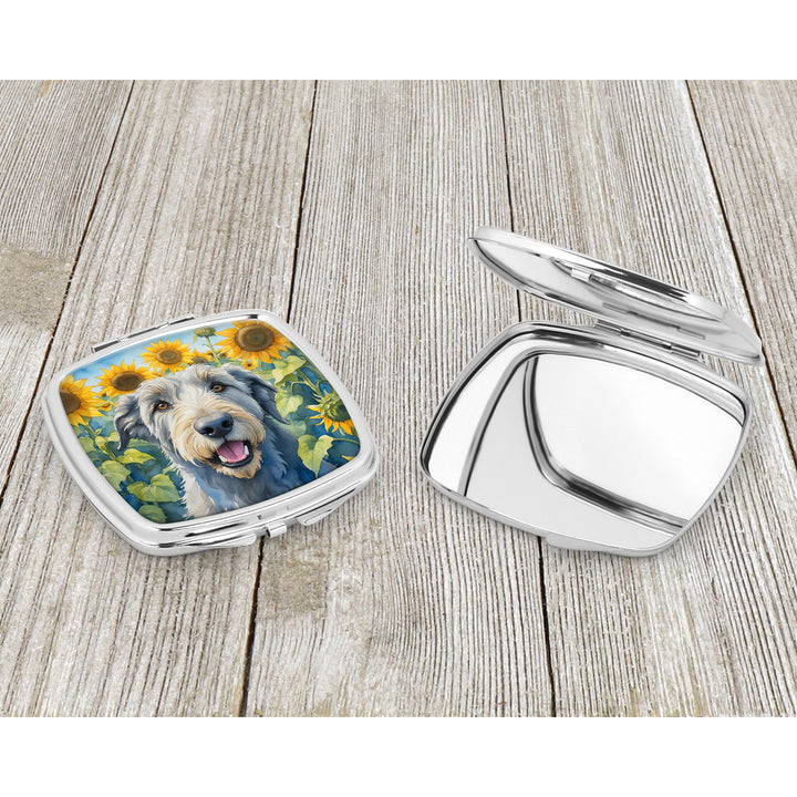 Irish Wolfhound in Sunflowers Compact Mirror Image 3