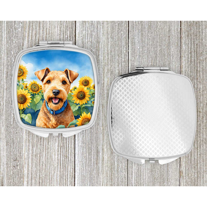 Lakeland Terrier in Sunflowers Compact Mirror Image 4