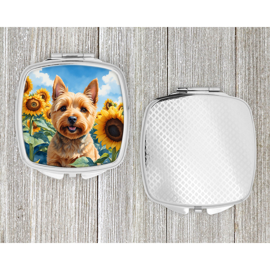 Norwich Terrier in Sunflowers Compact Mirror Image 4