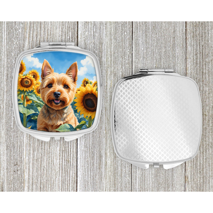 Norwich Terrier in Sunflowers Compact Mirror Image 4