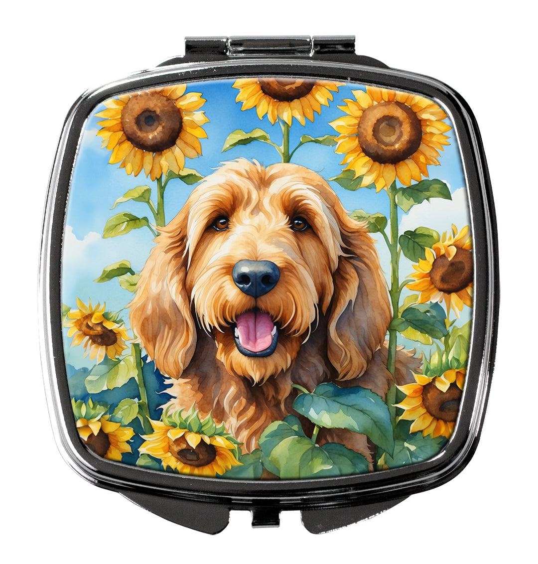 Otterhound in Sunflowers Compact Mirror Image 1