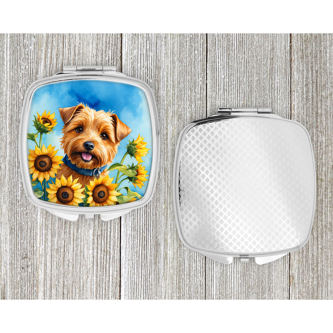 Norfolk Terrier in Sunflowers Compact Mirror Image 4