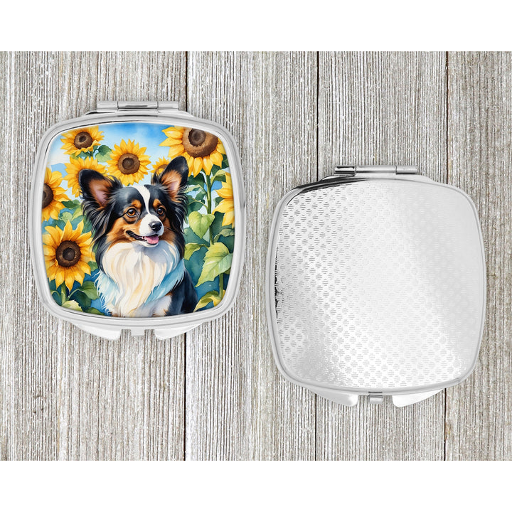 Papillon in Sunflowers Compact Mirror Image 4