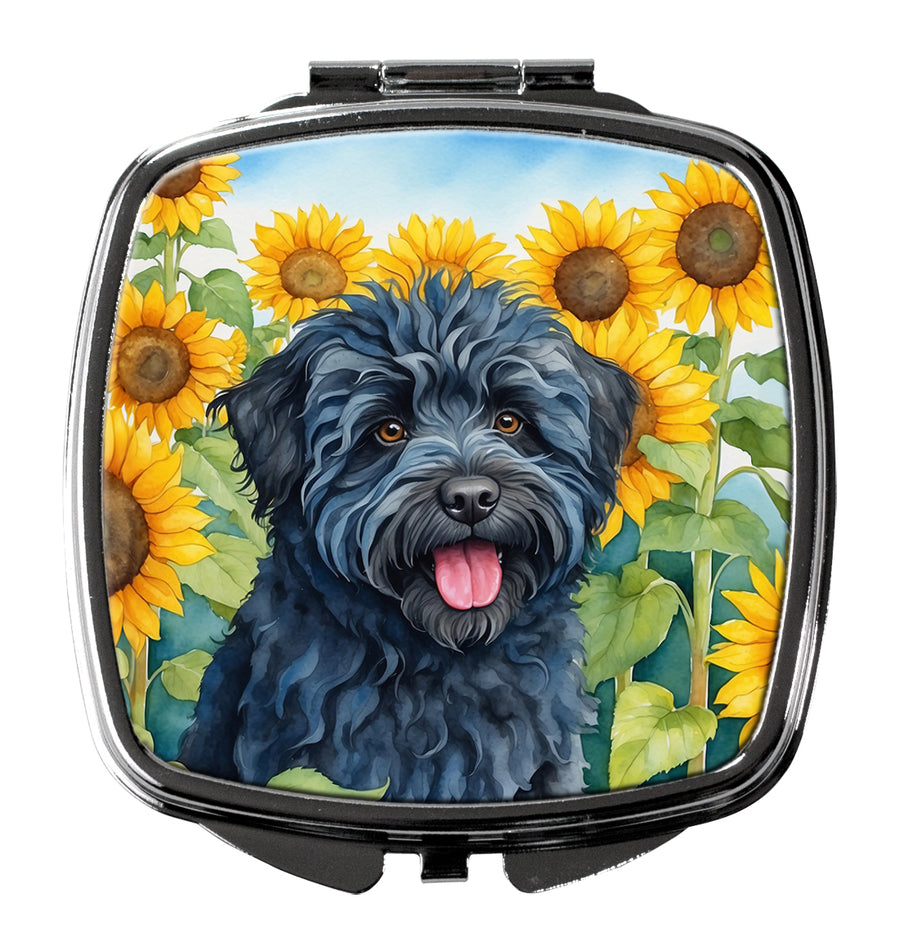 Puli in Sunflowers Compact Mirror Image 1