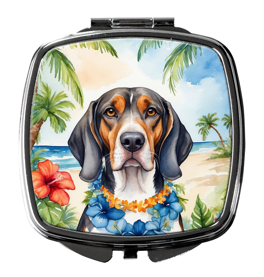 American English Coonhound Luau Compact Mirror Image 1