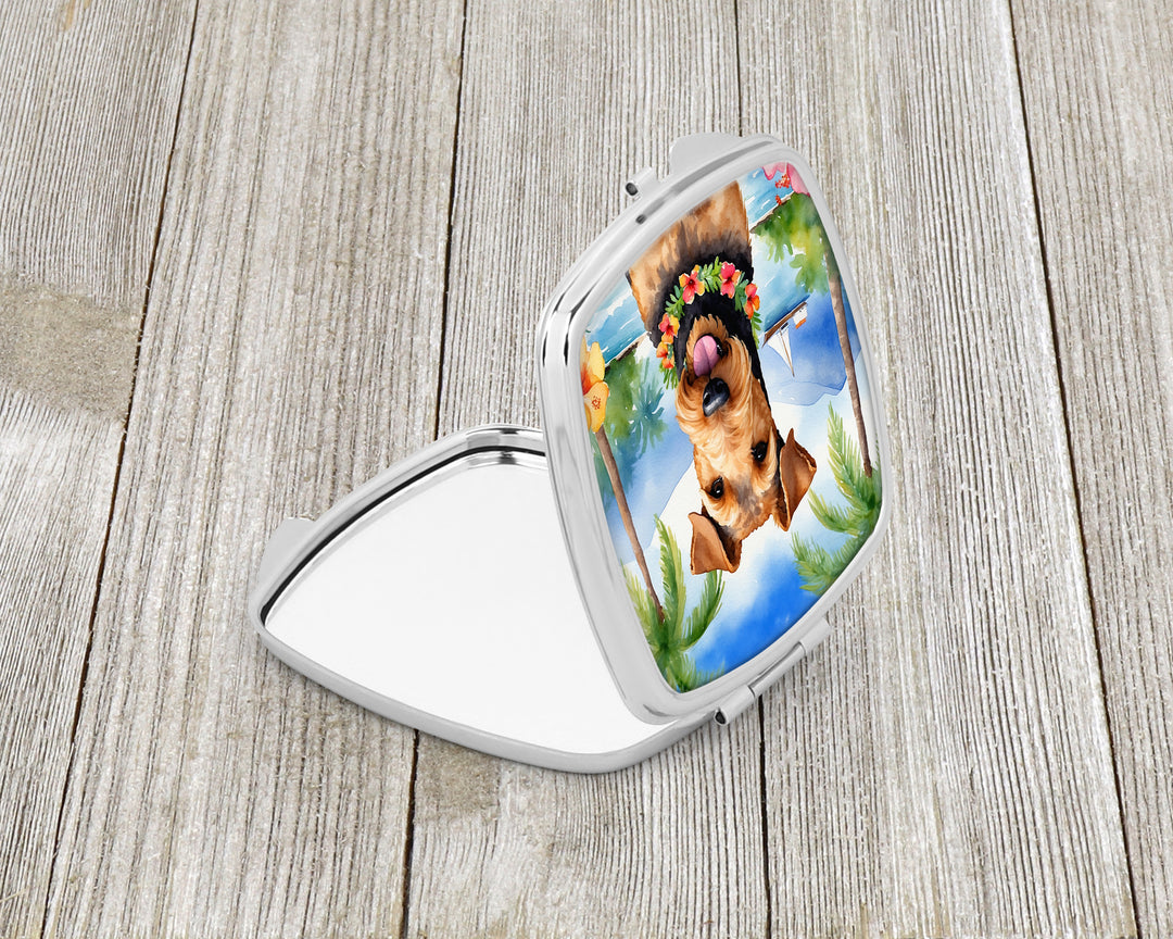 Airedale Terrier Luau Compact Mirror Image 2