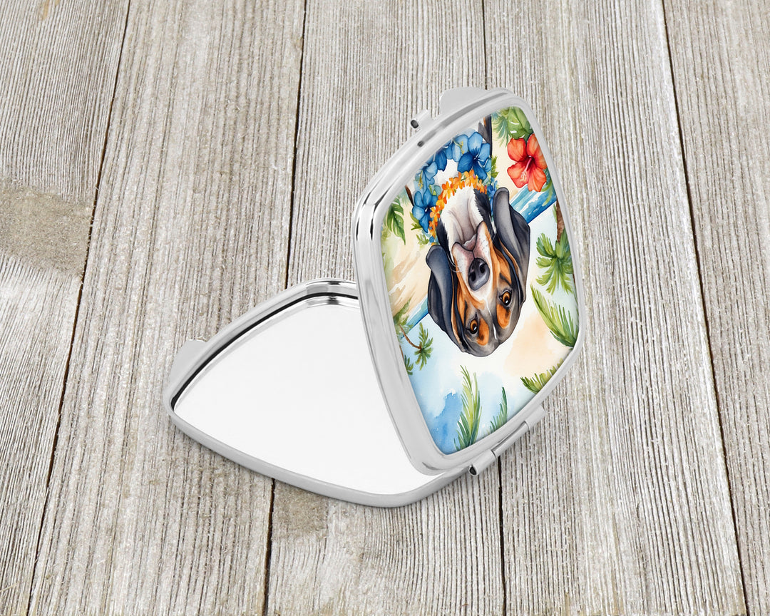 American English Coonhound Luau Compact Mirror Image 2