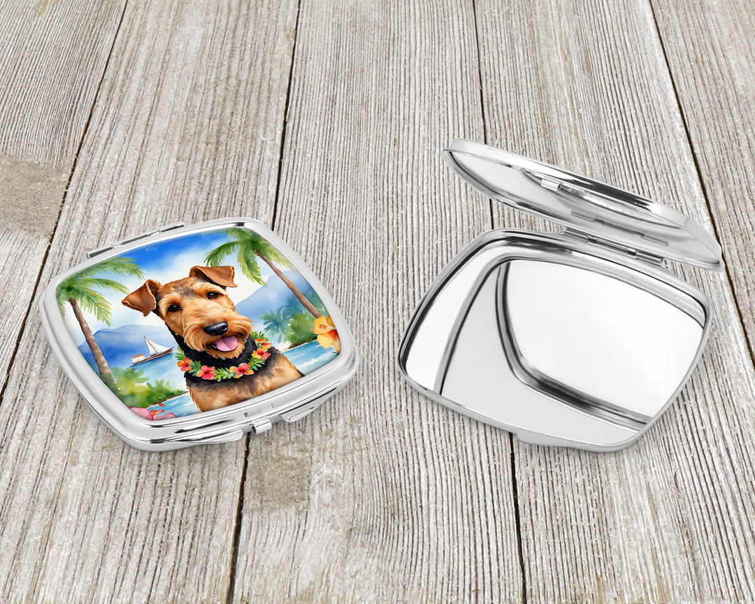 Airedale Terrier Luau Compact Mirror Image 3