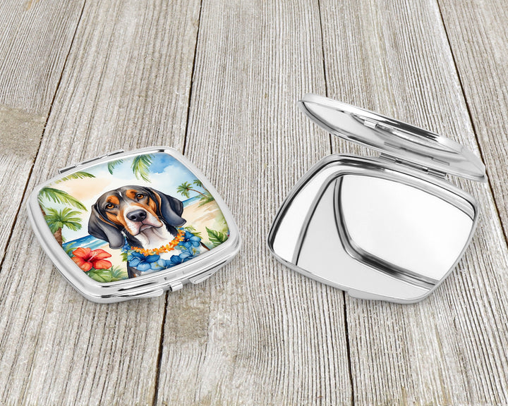 American English Coonhound Luau Compact Mirror Image 3