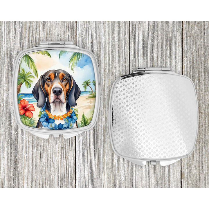 American English Coonhound Luau Compact Mirror Image 4