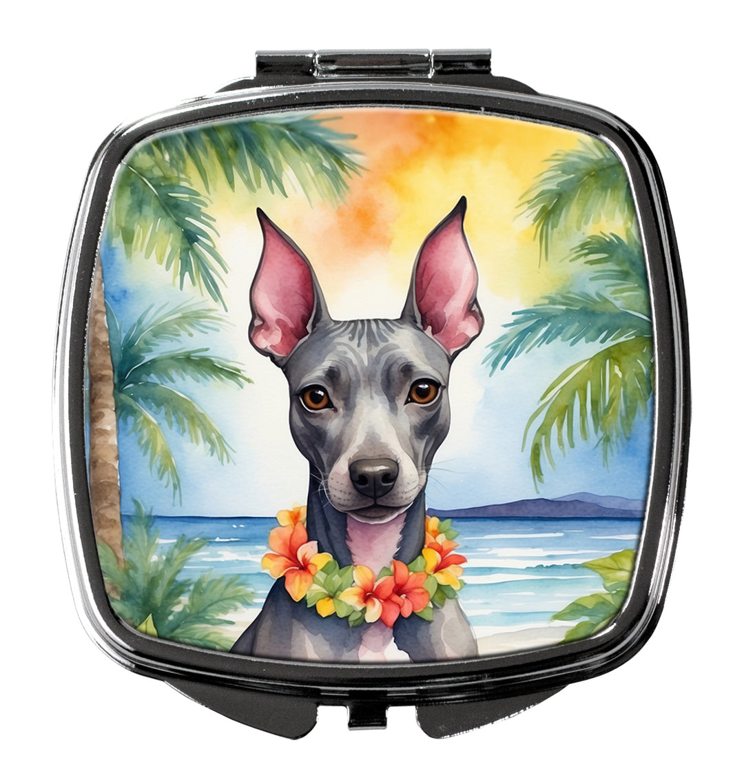 American Hairless Terrier Luau Compact Mirror Image 1