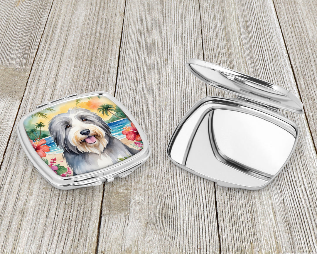 Bearded Collie Luau Compact Mirror Image 3