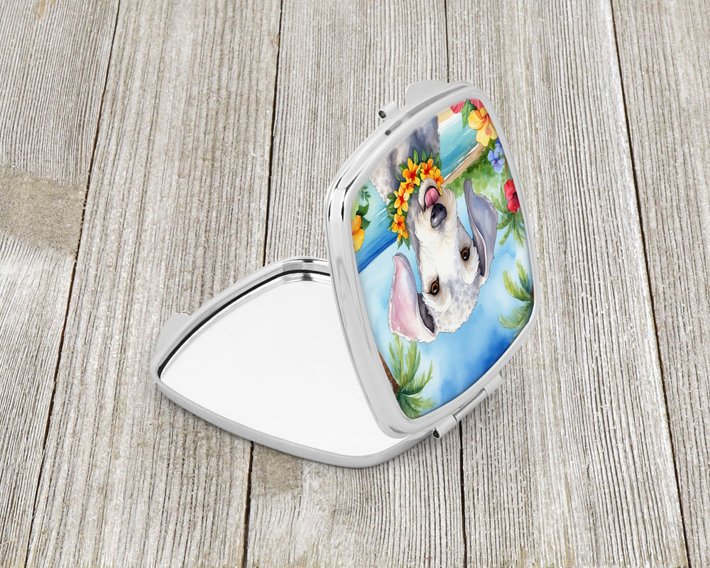 Bedlington Terrier Luau Compact Mirror Image 2