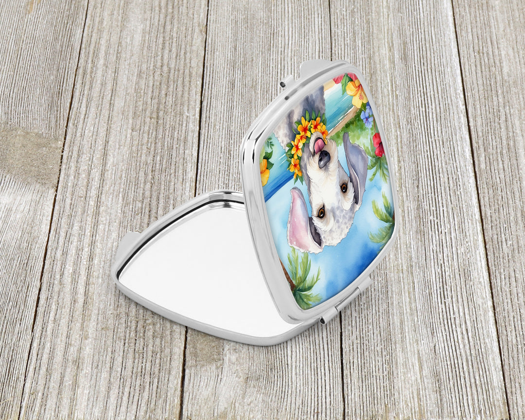 Bedlington Terrier Luau Compact Mirror Image 2