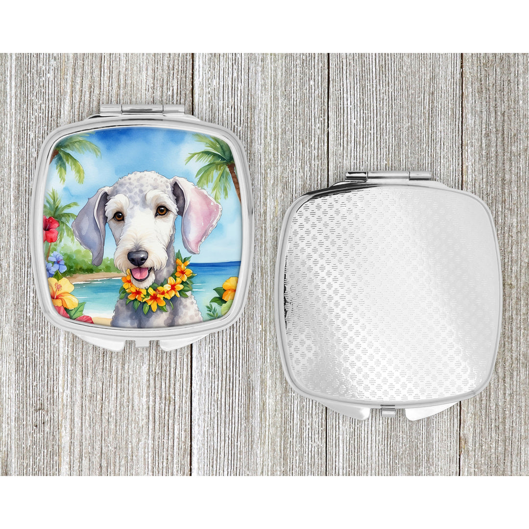 Bedlington Terrier Luau Compact Mirror Image 4