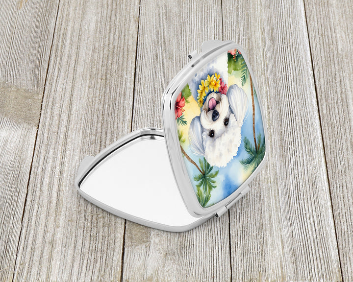 Bichon Frise Luau Compact Mirror Image 2