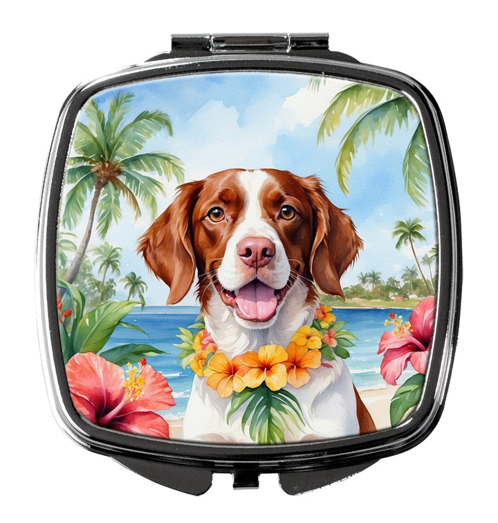 Brittany Spaniel Luau Compact Mirror Image 1