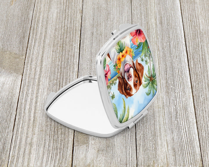 Brittany Spaniel Luau Compact Mirror Image 2