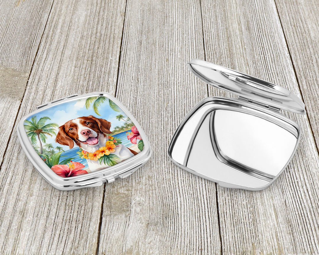 Brittany Spaniel Luau Compact Mirror Image 3