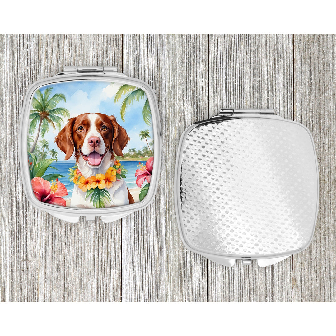 Brittany Spaniel Luau Compact Mirror Image 4