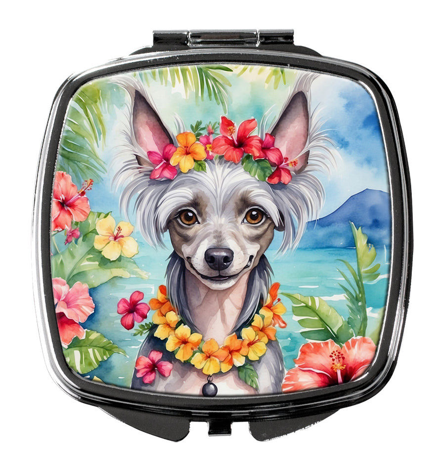 Chinese Crested Luau Compact Mirror Image 1