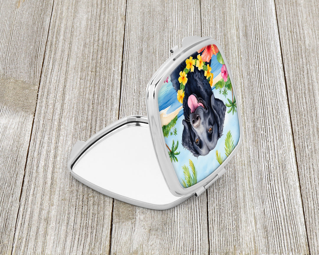 Curly-Coated Retriever Luau Compact Mirror Image 2