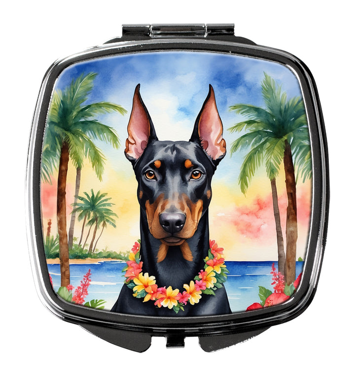 Doberman Pinscher Luau Compact Mirror Image 1