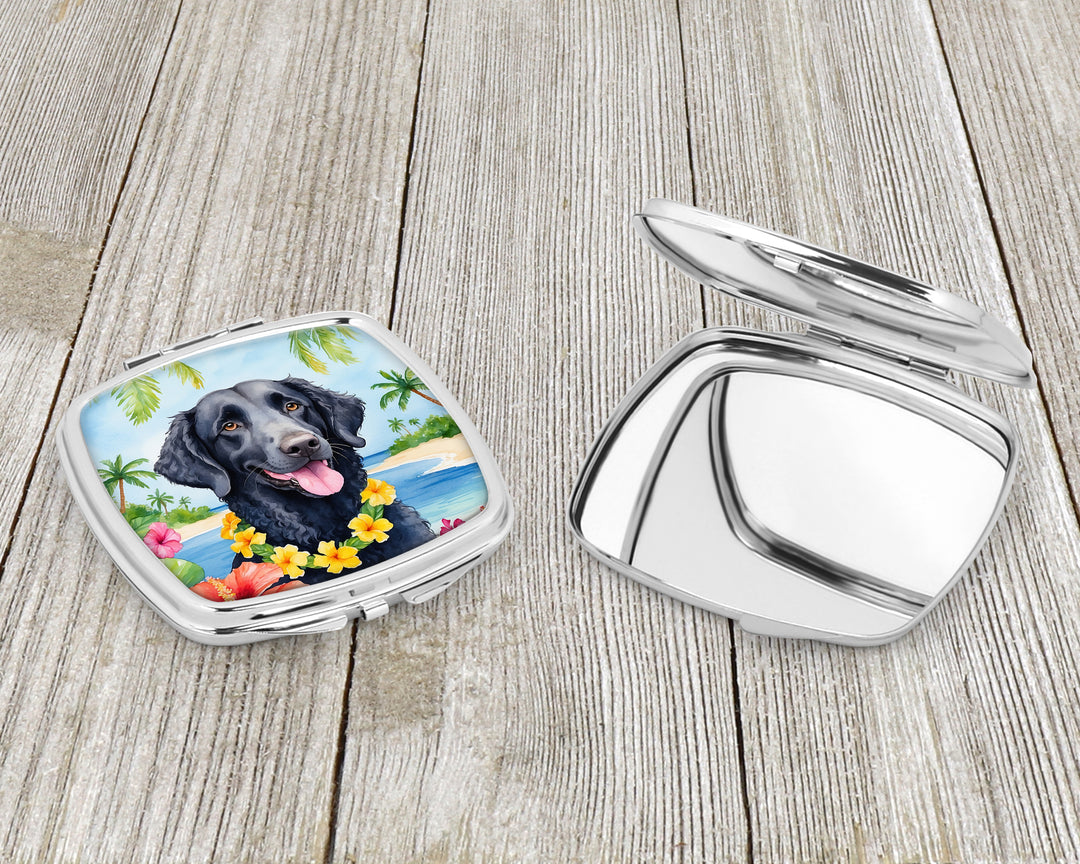 Curly-Coated Retriever Luau Compact Mirror Image 3