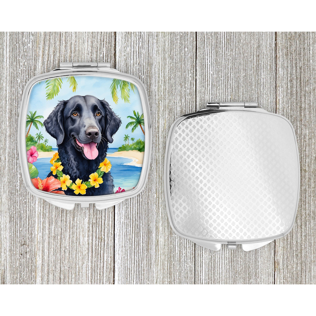 Curly-Coated Retriever Luau Compact Mirror Image 4