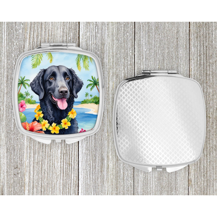 Curly-Coated Retriever Luau Compact Mirror Image 4