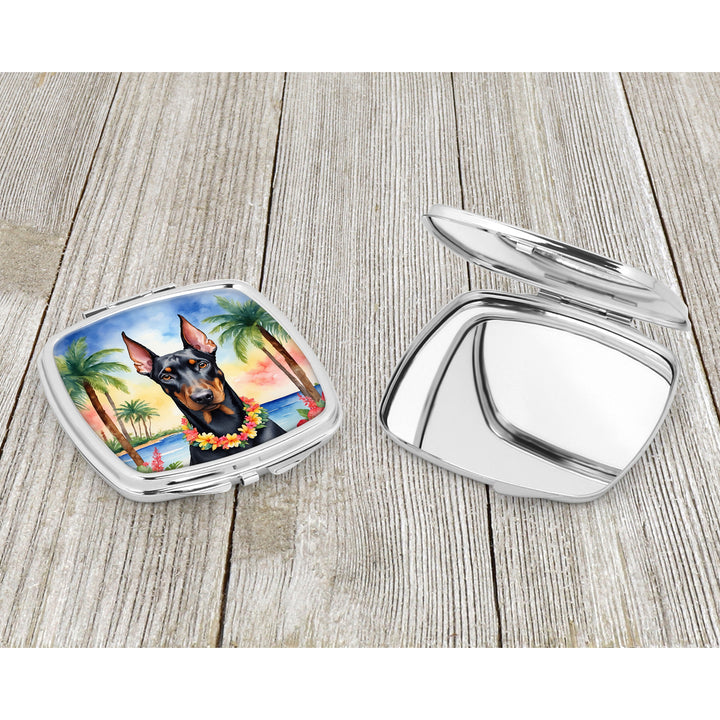 Doberman Pinscher Luau Compact Mirror Image 3